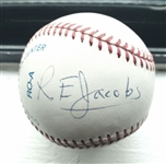 R.E. Richard Jacobs Single Signed AUTO Official AL(Brown) baseball Cleveland Indians Owner D.2009