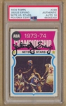 1974 Topps Basketball #249 Championship Julius Erving Nets vs Stars Signed PSA AUTO Grade 10