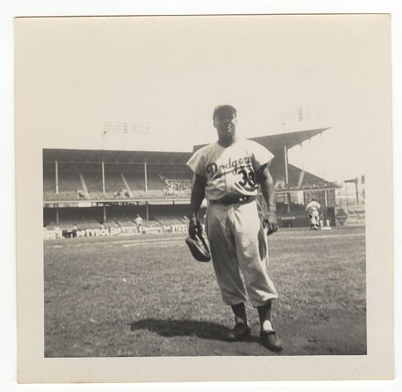 Roy Campanella Brooklyn Poses at Ebbets Field on Tommy Lasorda’s 1954 Debut Original TYPE 1 Photo 