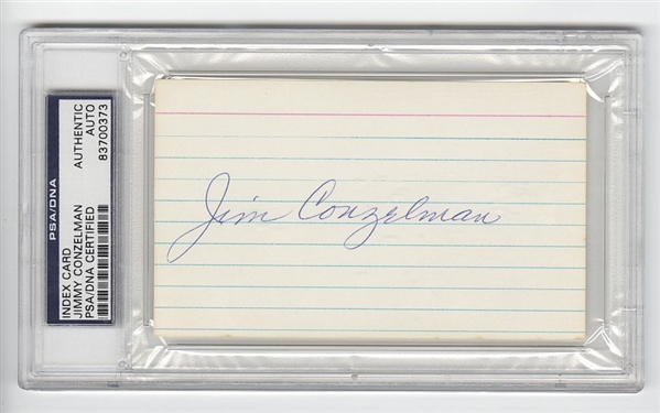 Jimmy Conzelman Signed AUTO 3x5 index card D.1970 Pro FB HOF PSA/DNA