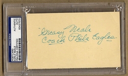 Greasy Neale Signed AUTO GPC postmarked 1949 Philadelphia Eagles HOF D.1973  PSA/DNA