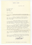 Waite Hoyt Baseball HOF 1927 Yankees Typed Letter Signed AUTO 