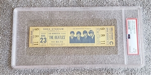 The Beatles Shea Stadium Concert Unused Full Ticket August 23, 1966 PSA 6 Holy Grail  