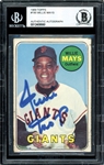 1969 Topps #190 Willie Mays Signed AUTO BAS BGS AUTO baseball card