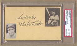 Babe Ruth Signed 1936 AUTO GPC Government Postcard PSA/DNA