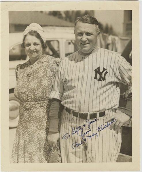 Paul Krichell “The Man Who Signed Lou Gehrig” Signed AUTO Photo Personalized to Lefty Gomez PSA/DNA