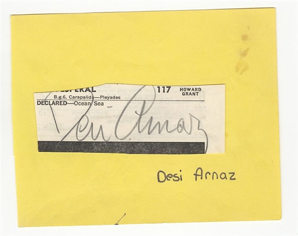 Desi Arnaz Autograph Cut Album Page Display JSA COA