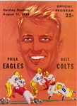 1956 Johnny Unitas NFL Debut Program - Colts vs. Eagles