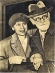 Dr. Sigmund Freud & Daughter Flee the Nazis Original Vintage 1938 Press Photo