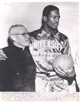 Bill Russell USF Basketball All American /w Father Tichnor Original 1955 Press Photo