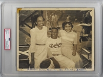Jackie Robinson in Dodgers Uniform With Sister Willa Mae & Niece Original 1950 TYPE 1 Photo PSA/DNA LOA
