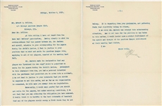 Ban Johnson Signed Letter Written to HOFer Eddie Collins 1917 World Series &  Shoeless Joe Jackson Content PSA/DNA LOA