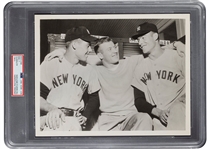  1956 Mickey Mantle with his Twin Brothers Roy & Ray  Original TYPE 1 Photo PSA/DNA 