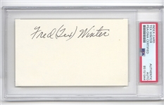 Fred Tex Winter Signed AUTO 3x5 Index Card Basketball HOF Triangle Offense PSA/DNA