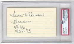 Gene Hickerson Signed AUTO 3x5 Index Card Browns Football HOF PSA/DNA