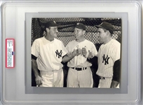 1957 Mickey Mantle Hank Bauer and Yogi Berra Original TYPE 1 photo PSA/DNA