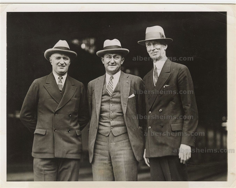 1927 Ty Cobb Connie Mack & Dan Howley Original TYPE II Photo