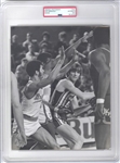 1970-71 Pete Maravich Rookie Year Action Shot vs Buffalo Braves Passing in Traffic Original TYPE 1 Photo PSA/DNA 