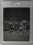 1960’s Jerry West, Rudy LaRusso, Bob Pettit, Cliff Hagan Lakers vs Hawks Original TYPE 1 Photo PSA/DNA 