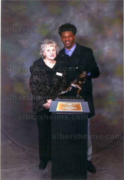 Heisman Trophy Winner & NFL MVP Lamar Jackson & Mrs. Les Horvath Original Photo