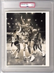 Early 70’s Kareem Abdul Jabbar Shows Off His Defensive Prowess vs. Chicago Bulls TYPE 1 Photo PSA/DNA