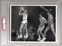 Early 70’s Kareem Abdul Jabbar Goes to the Air vs. Chicago Bulls TYPE 1 Photo PSA/DNA