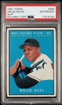 1961 Topps #482 Willie Mays Signed AUTO PSA/DNA baseball card