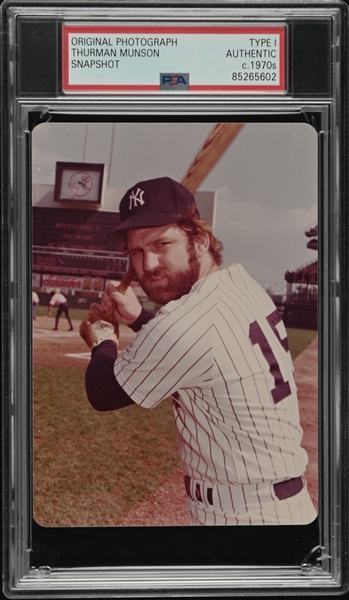 1973 Thurman Munson Original TYPE I Photo Snapshot New York Yankees PSA/DNA