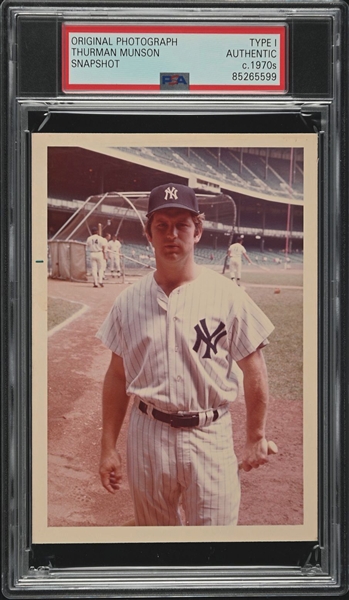 Thurman Munson Circa 1971-72 Original TYPE I Photo Snapshot New York Yankees PSA/DNA