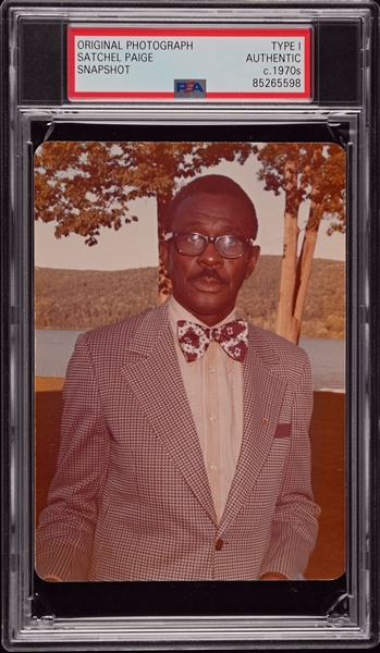 Satchel Paige Circa 1973 Baseball Hall of Fame Induction Weekend Original TYPE 1 Photo PSA/DNA