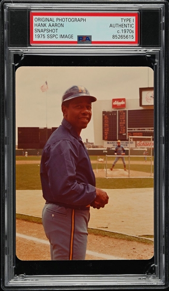 Hank Aaron 1975 SSPC #239 Baseball Card Image Original TYPE 1 Photo PSA/DNA 