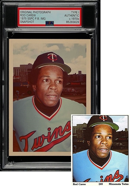 Rod Carew 1975 SSPC Puzzle Back Baseball Card Image Original TYPE 1 Photo PSA/DNA 