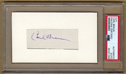 Carl Braun cut signature AUTO 3x5 index card Knicks Boston Celtics Basketball HOF PSA/DNA