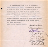 Baseball Hall of Famer George Wright (D. 1937) Beals Wright & Johnny Morrill Multi-Signed AUTO document PSA/DNA LOA