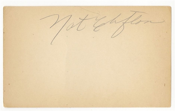 Nat Sweetwater Clifton Signed AUTO 3x5 Index Card Globetrotters Knicks Rens Basketball HOF