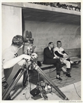 1963 Roger Maris Yankees Slugger & Howard Cosell conduct Dugout Interview TYPE I Photo