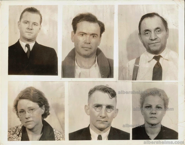 1934 GROUP of SEVEN Arrested for Aiding JOHN DILLINGER in His National Manhunt Original Press Photo