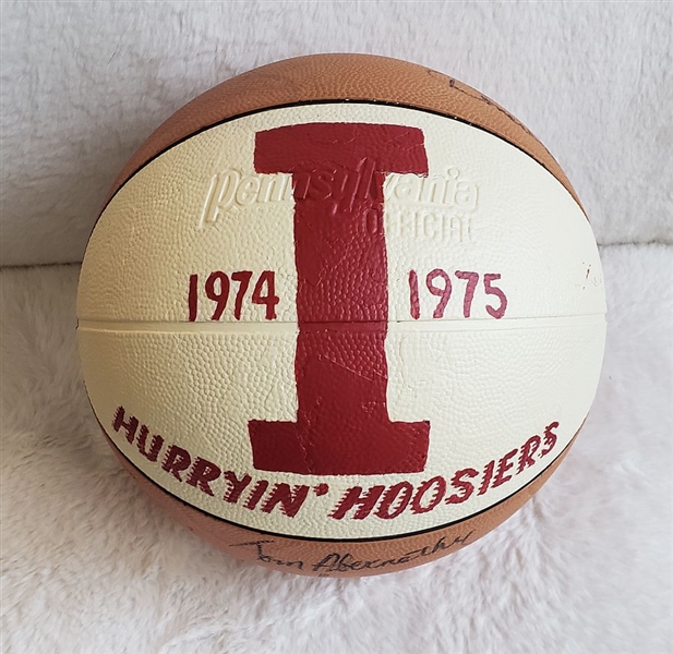 1974–75 Indiana Hoosiers Team Signed Basketball #1 Coaches Poll #3 AP 31-1 Big 10 Champs