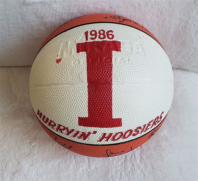 1986-87 Indiana Hoosiers Team Signed Basketball #2 Coaches Poll #3 AP National Championship Game Big 10 Champs