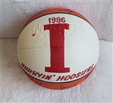 1986-87 Indiana Hoosiers Team Signed Basketball #2 Coaches Poll #3 AP National Championship Game Big 10 Champs