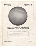 1946-47 Indianapolis Kautskys vs. Ft Wayne Pistons Program 1st Year NBA