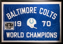 1970 Baltimore Colts World Champions Banner that Flew Over Memorial Stadium PHOTO MATCHED