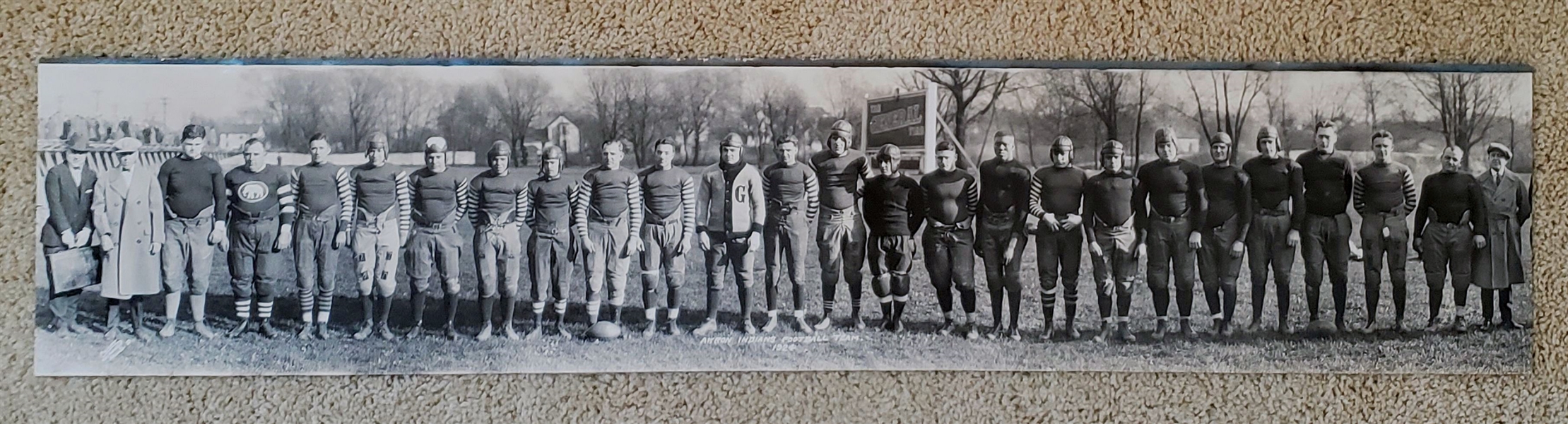 1924 Akron Indians Professional Football Team Panorama TYPE I Original Photo with African American NFL pioneer Sol Butler