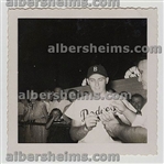 Gil Hodges Signs autographs for fans at Ebbets Field Brooklyn Dodgers 1950s Original TYPE 1 Photo Snapshot #2