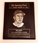 Curt Blefary’s Personally Owned 1965  Sporting News AL Rookie of the Year Award