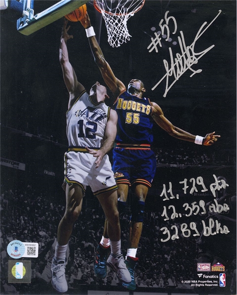 Dikembe Mutombo Signed AUTO Photo with Special Inscriptions Basketball HOF Beckett Witnessed