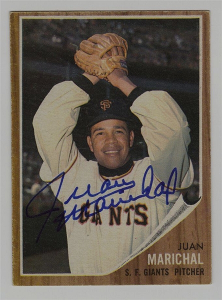 1962 Topps #505 Juan Marichal Signed AUTO baseball card SF Giants HOF