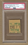 January 24, 1970 Milwaukee Bucks vs Cincinnati Royals Ticket Stub Lew Alcindor Rookie Year 28 pts PSA 3 Pop 1