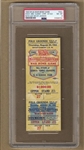 1943 Babe Ruth FINAL Home Run off Walter Johnson War Bond All-Star Game Full Ticket Proof PSA 8