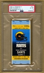 1983 Rams vs Saints Rookie Eric Dickerson 1st NFL career Touchdown Full Ticket PSA 6